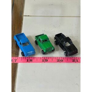Vintage Zee Toys Diecast Pickup Truck Lot of 3Blue Green Black Zylmex Mini Truck
